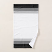 Élégantes rayures noires et grises (Serviette à main)