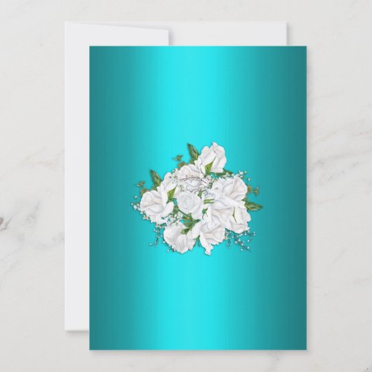 Élégantes Roses blanches sur Faire-part de mariage (Dos)