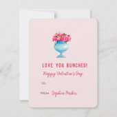 Élégantes roses dans un vase Mini carte de la Sain (Devant)