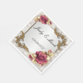 Élégantes serviettes en papier Roses rouges (Coin)