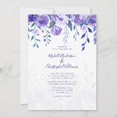 Élégantes Tons De Faire-part de mariage Floral Vio (Devant)