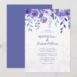 Élégantes Tons De Faire-part de mariage Floral Vio