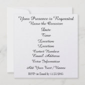 Élégantes Vacances - Invitation de Mariage (Dos)