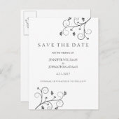 Élégantes vignes Enregistrer les cartes de dates (Devant / Derrière)