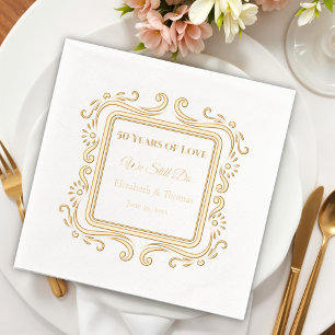 elegantie - 50 jaar liefde folie servetten