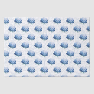 Elegantie Blauwe Pioen Botanische Wrapping Papier