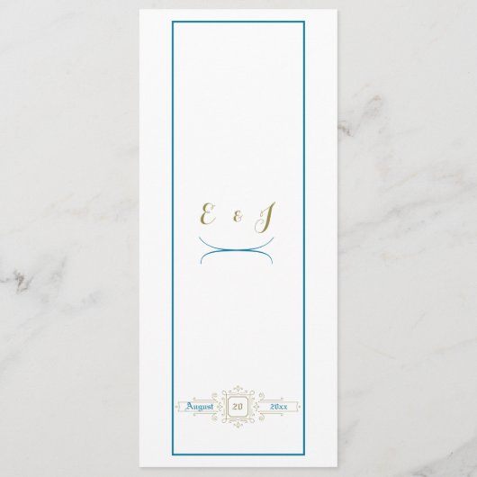 Elegantie Bruiloft Menu (Achterkant)