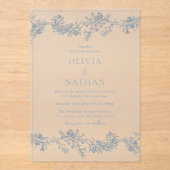  elegantie: Classic Floral Wedding Acryl Uitnodigingen (Voorkant)