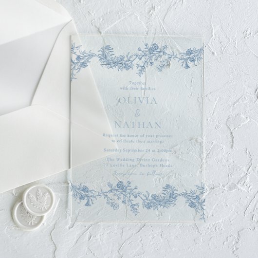  elegantie: Classic Floral Wedding Acryl Uitnodigingen