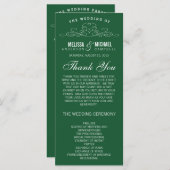 ELEGANTIE | EMERALD WEDDING PROGRAMMA (Voorkant / Achterkant)