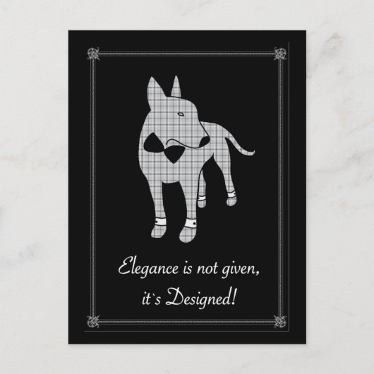 Elegantie Engels Bull Terrier zwart stropdas huisd Briefkaart (Voorkant)