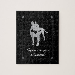Elegantie Engels Bull Terrier zwart stropdas huisd Legpuzzel