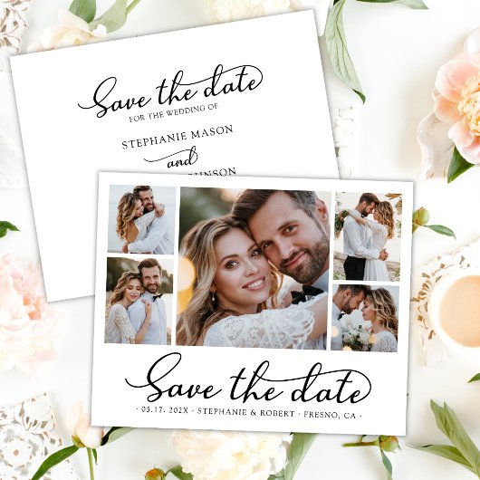 Elegantie Foto Budget Bruiloft Save The Date Kaart