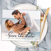 Elegantie Foto Budget Bruiloft Save The Date Kaart