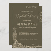 Elegantie in bloei: een uitnodiging voor een bruid (Voorkant / Achterkant)