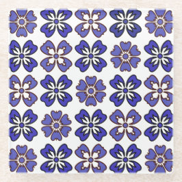 Elegantie in Blue Blooms Onderzetter