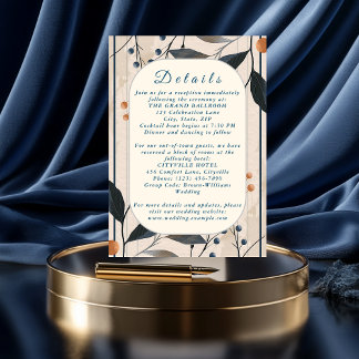 Elegantie in Blue & Gold Modern Enclosure Kaart