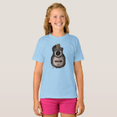 "Elegantie in Ebony: Zwart gitaar Print T-shirt" T-shirt (Voorkant volledig)