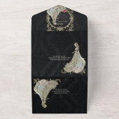 Elegantie in goud en zwart. all in one uitnodiging (Buitenkant)