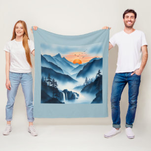 Elegantie in het blauw fleece deken