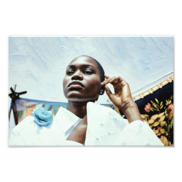 Elegantie in het blauw foto afdruk