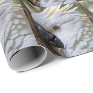 Elegantie in het wit: de majestueuze Aussie Cockat Cadeaupapier