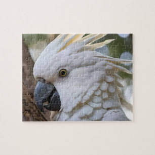 Elegantie in het wit: de majestueuze Aussie Cockat Legpuzzel