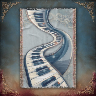 Elegantie in pianotoetsen en bloesems. deken