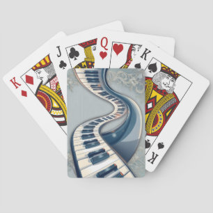 Elegantie in pianotoetsen en bloesems. pokerkaarten