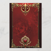 Elegantie in rode glans met een hart. menu (Achterkant)