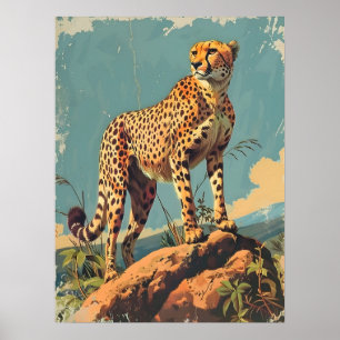 Elegantie in strepen: Cheetah Poster