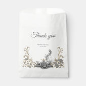 Elegantie in zilver en zwart. bedankzakje (Voorkant)