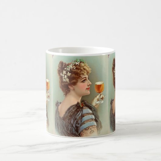 elegantie: Jonge dame met een Drink Magische Mok (Center)
