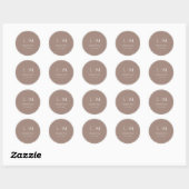Elegantie Klassieke tekstgebaseerde monogram terra Ronde Sticker (Vel)