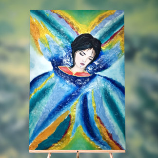 Elegantie met Vleugels - Abstracte Schilderij van Acryl Bord