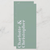 Elegantie & Moderne Flair Sage Groene Bruiloft Menu (Voorkant / Achterkant)