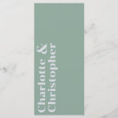 Elegantie & Moderne Flair Sage Groene Bruiloft Menu (Voorkant)