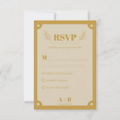Elegantie Moderne Vintage RSVP Kaartje (Voorkant)