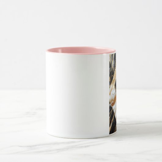 Elegantie Monochroom Keramisch patroon vergulde aa Mok (Midden)