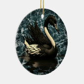 Elegantie onthuld: Black Swan artistiek Keramisch Ornament (Rechts)