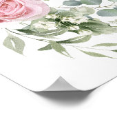 Elegantie Onthulde Waterverf Bloemen Trouwplaats Poster (Hoek)