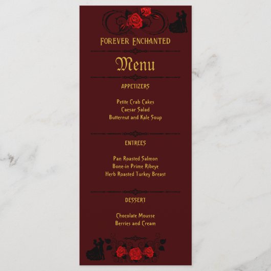 Elegantie op een Bord: bruiloft Menu (Voorkant)