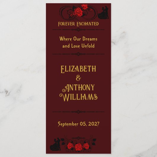 Elegantie op een Bord: bruiloft Menu (Achterkant)