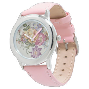 Elegantie: op porselein geïnspireerd bloemenhorlog horloge