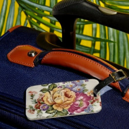 Elegantie: op porselein geïnspireerde bloemige Bag Bagagelabel