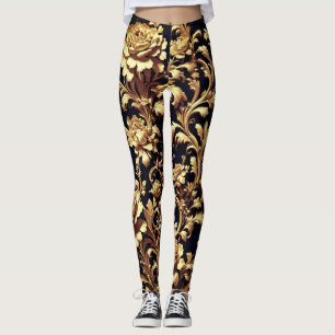 Elegantie opnieuw gedefinieerd: Zwart en Goud Bloe Leggings