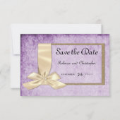  Elegantie: Paarse Perkament Sla de Datum op Save The Date (Voorkant)