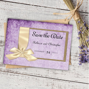  Elegantie: Paarse Perkament Sla de Datum op Save The Date