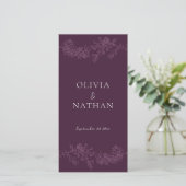 Elegantie Plum Wedding Ceremony Programma (Staand voorkant)