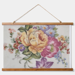 Elegantie: Porselein-geïnspireerde houten tapijt Hangend Wandkleed